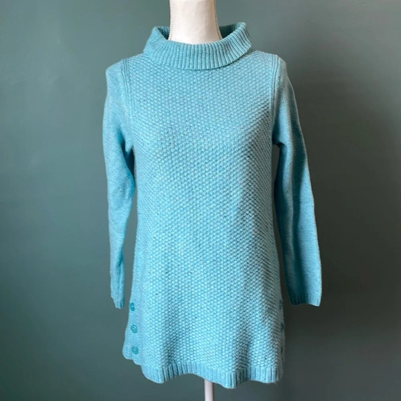 Talbots Turtle Neck Cotton Speckled Sweater size Small Petite knit - Picture 1 of 5